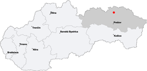 Бардіїв на мапі Словаччини