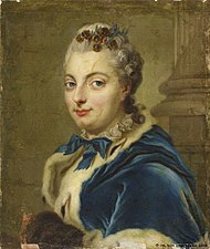 Charlotta Cedercreutz (1736-1815), hustru till friherre Georg Gustaf Wrangel, svensk konstnär, hovdam. Konstmuseet Sinebrychoff, Helsingfors.