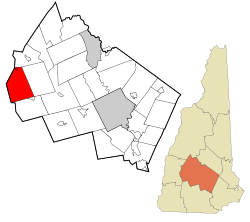 Location in Merrimack County and the state of New Hampshire.