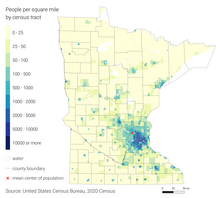 Minnesota 2020 Population Density Map Minnesota 2020 Population Density.png