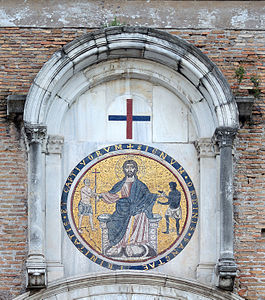 Mosaico cosmatesco de "Cristo libertando os escravos".