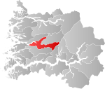 Mapa do condado de Sogn og Fjordane com Førde em destaque.