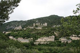 Oppède-le-Vieux, vue de l'aire de battage.