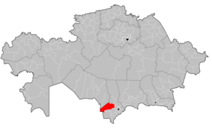 موقعیت شهرستان اُترار در نقشه