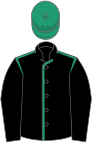 Black, Emerald Green seams, Black sleeves, Emerald Green cap