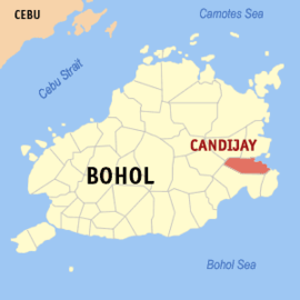 Candijay na Bohol Coordenadas : 9°49'5"N, 124°29'46"E