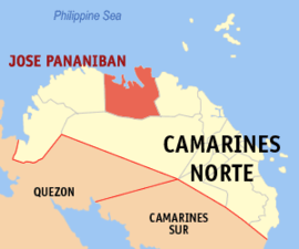 Jose Panganiban na Camarines Norte Coordenadas : 14°17'32"N, 122°41'34"E