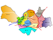 Carte des quartiers de Lille, incluant Lomme et Hellemmes