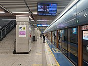 1号线往纺织城站站台（2022年2月）