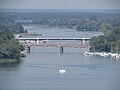 Blick auf die Plauer Brücke; im Hintergrund die Westhavellandbrücke