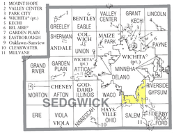 Location of Riverside Township in Sedgwick County