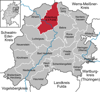 Läget för Rotenburg an der Fulda i Landkreis Hersfeld-Rotenburg