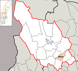 Kort over Säters kommun i Sverige