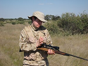 English: Safari Hunter in Namibia