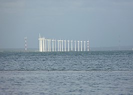 Windmolenpark voor de kust van Puttalam