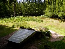 The crash site of Flight 148 with a memorial plaque Site crash Mont Sainte-Odile 1992.jpg