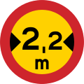 No vehicles exceeding width shown
