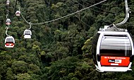 View of the El Ávila Cable Car starting from Caracas to Hotel Humboldt station.