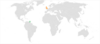 Location map for Trinidad and Tobago and the United Kingdom.