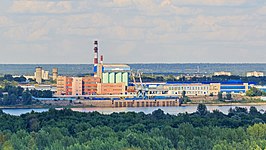 Industriegebied van Bor gezien vanaf het Tsjkalovmonument in Nizjni Novgorod