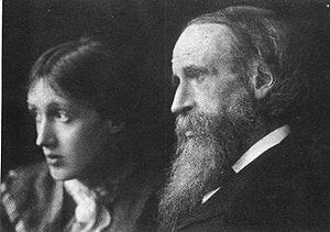 Virginia Woolf with her father, Sir Leslie Ste...