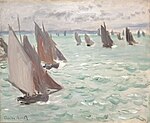 "Voiliers en mer" (1868) de Claude Monet - musée des Beaux-Arts de Lausanne (W 125)