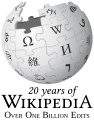 Logo kedua dalam ulang-tahun Wikipedia bahasa Inggris (2021)