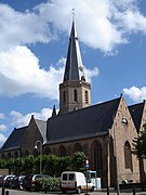 De Sint-Niklaaskerk, voordat deze op 26 maart 2013 afbrandde - zijzicht