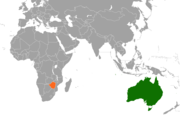 Location map for Australia and Zimbabwe.