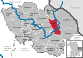 Kaart van Zwiesel (gemeente)