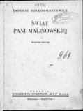 Tadeusz Dołęga-Mostowicz Świat pani Malinowskiej