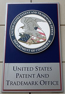 Signboard of US Patent Office Alexandria 14 12 31 US Patent Office Sign Alexandria VA 01.jpg