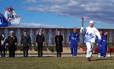 The flame during a ceremony at The Pentagon.