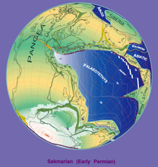 التوزيع الجغرافي للأرض (280 م.س مضت).