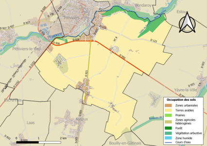 Carte des infrastructures et de l'occupation des sols de la commune en 2018 (CLC).