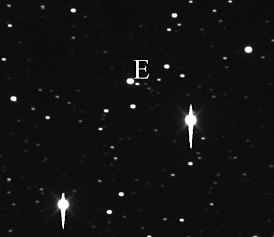 Астероид (52) Европа на фоне звёзд