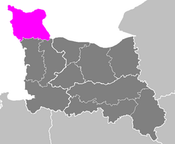 Location of Cherbourg in Basse-Normandie