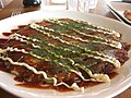 Bacon and cheese okonomiyaki