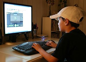 Kid playing on the internet