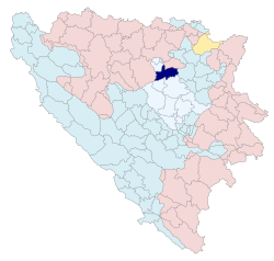 Location of Maglaj within Bosnia and Herzegovina.