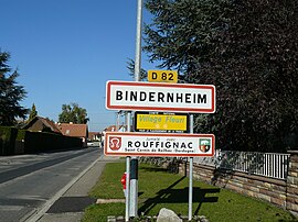 The village entry in Bindernheim