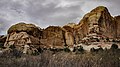 Rock formation with Fremont culture pictograms, April 2019