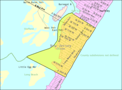 Карта Бюро переписи Шип-Боттом, Нью-Джерси