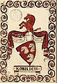 Grb srpske dinastije Obilić u grbovnici Korjenić-Neorić (1595).