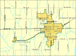 Detailed map of Kingman, Kansas