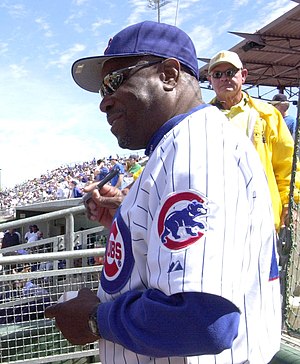 Chicago Cubs manager Dusty Baker during spring...