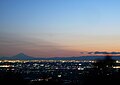 Vista del monte Fuji desde el monte Tsukuba.