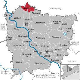 Kaart van Gröditz