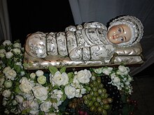 The Infant Mary wrapped in swaddling clothes. Museum of Valenzuela City, Philippines. GrandMarianExhibitjf9962 10.JPG