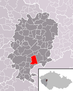 Location of Hůrky within Rokycany District